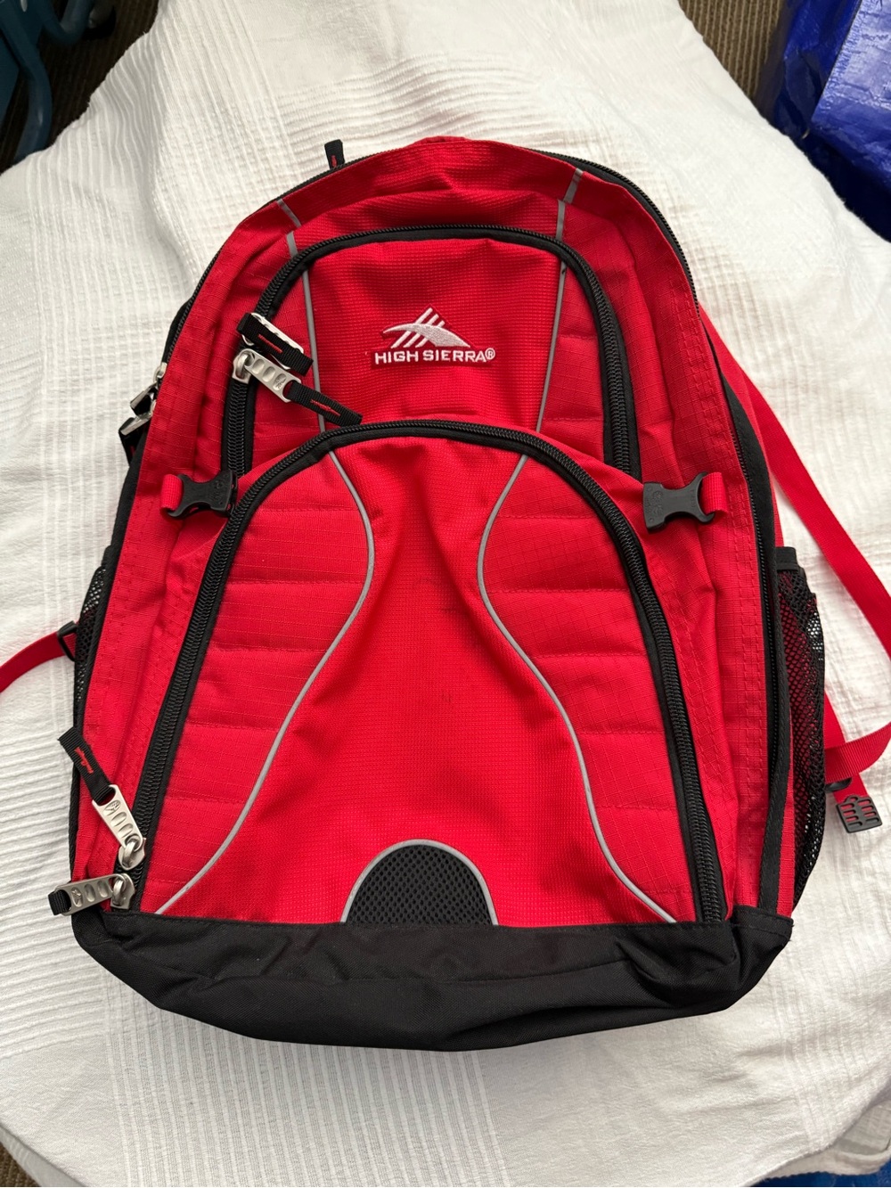 High Sierra Red and Black Daypack Backpack - Unisex